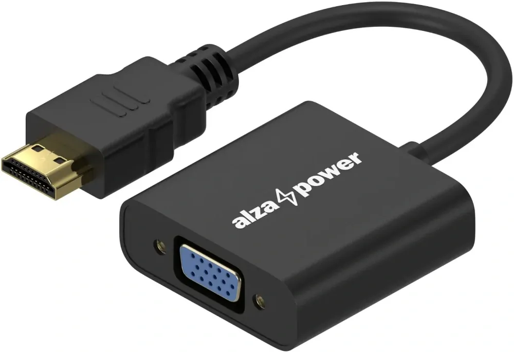 AlzaPower HDMI (M) to VGA (F) with 3.5mm Jack černý